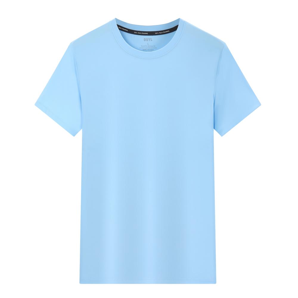 H813 Matte Plain Weave Round Neck T-shirt Short Sleeved Round Neck