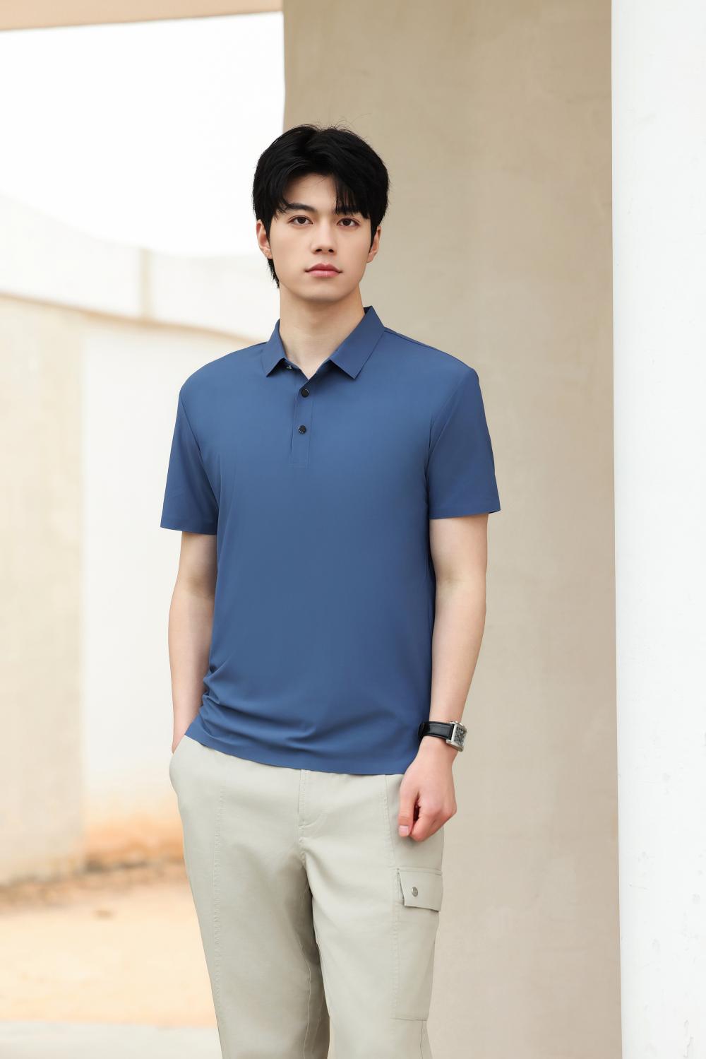 9108 Solonafei Seamless Collar Polo Short Sleeved Collar