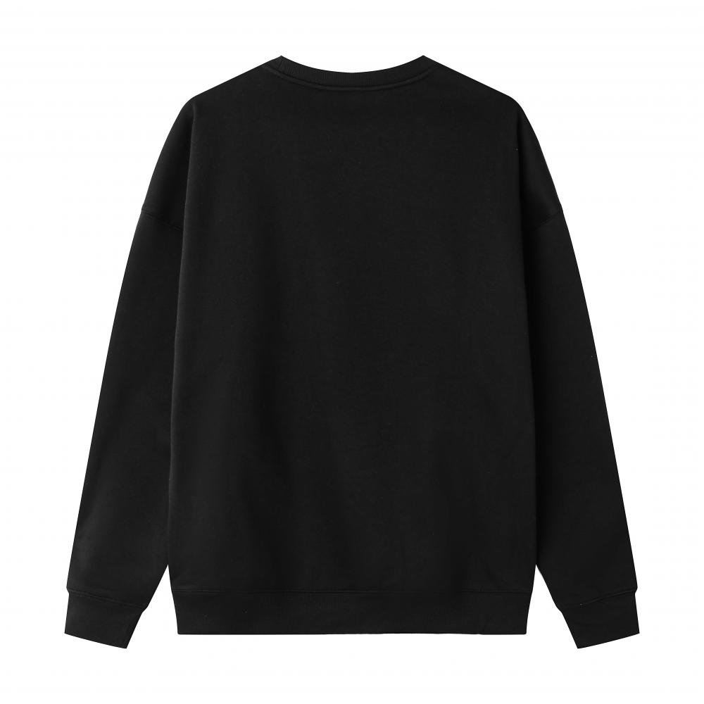 Twill Jacquard Double-sided Small Drop Shoulder Round Neck Sweatshirt 6063#