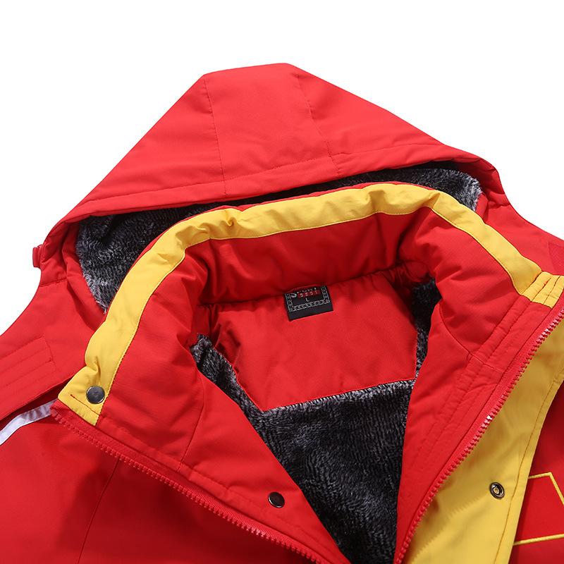 F1040 Men's Long Warm And Fleece Cotton Jacket With One Piece Thickening