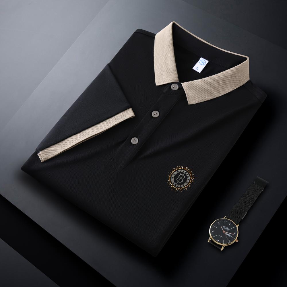 CX2601 Color Blocked Polo Short Sleeved Lapel