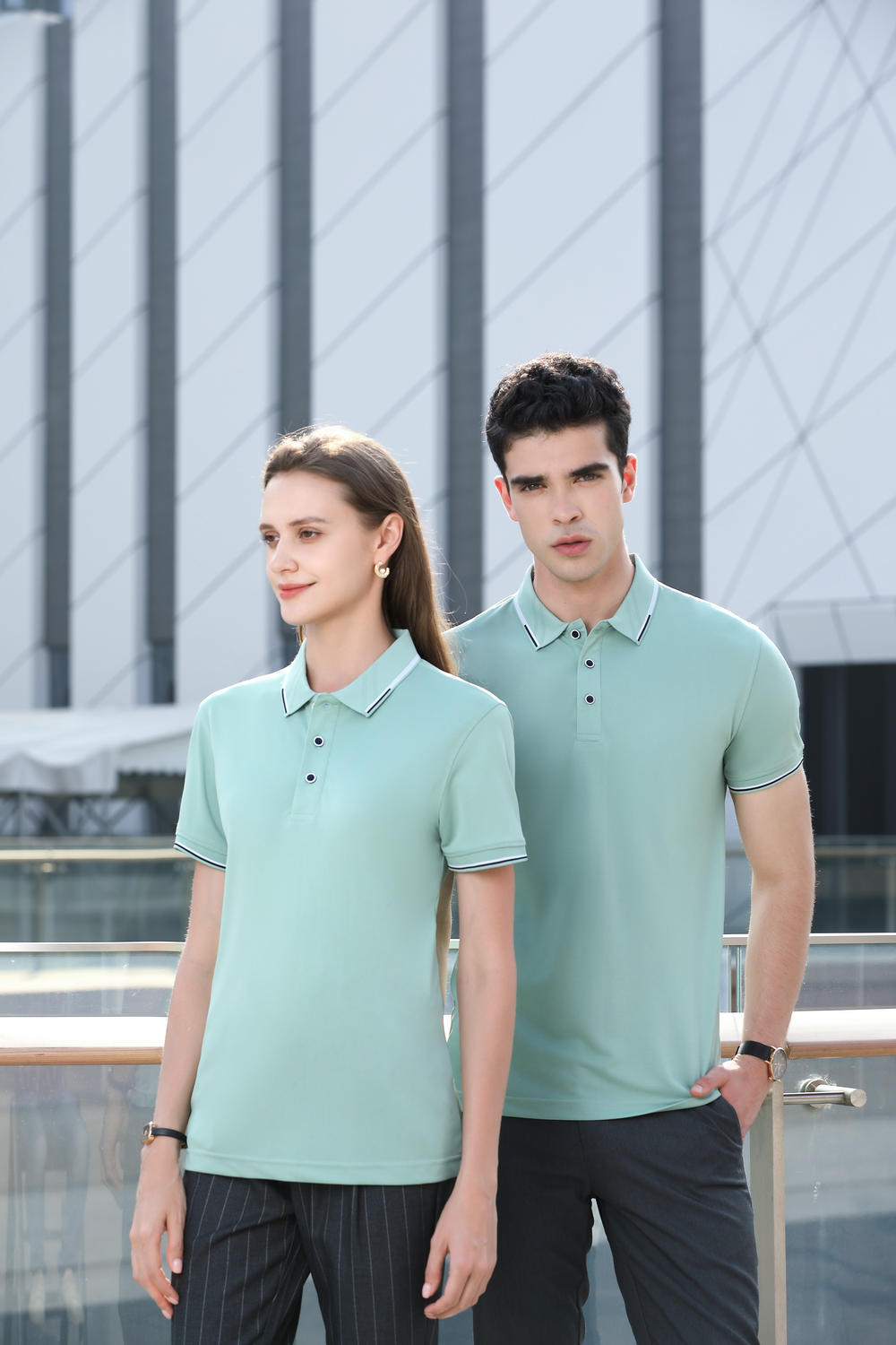 CX698 Jacquard Collar Polo Short Sleeve Collar