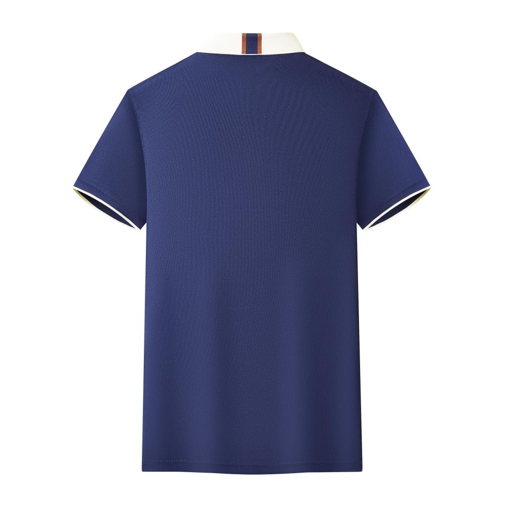 F6205-180g Color Blocking Splicing Shake Hand Internet Famous Polo Short Sleeved Round Neck