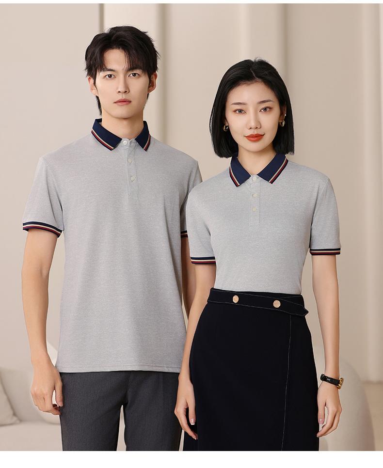 F6802-200 Gram Tencel T-shirt With Polo Collar And Polo Short Sleeved Collar