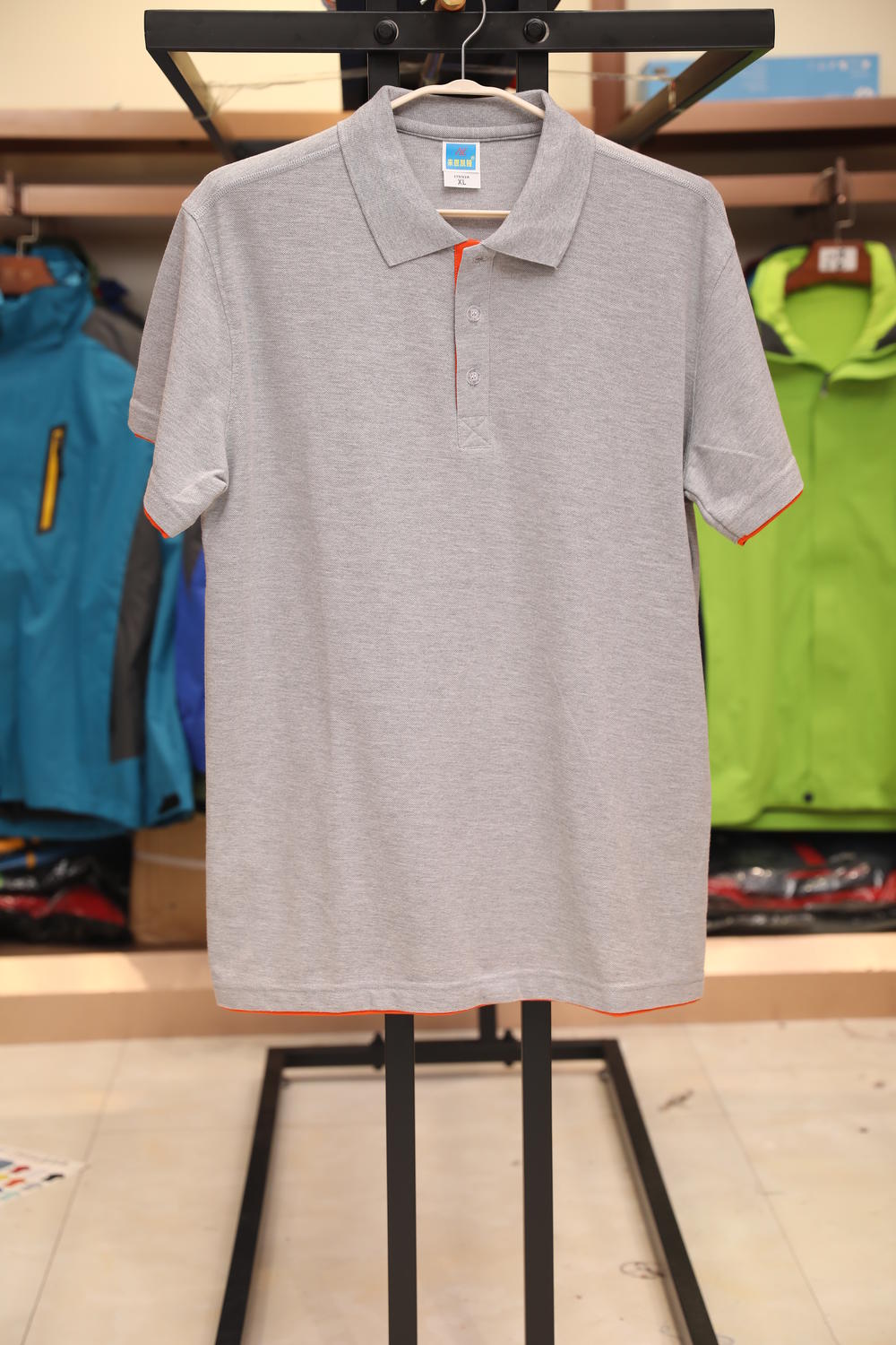 102TBG-A Thick Double Hem Polo Short Sleeve Collar