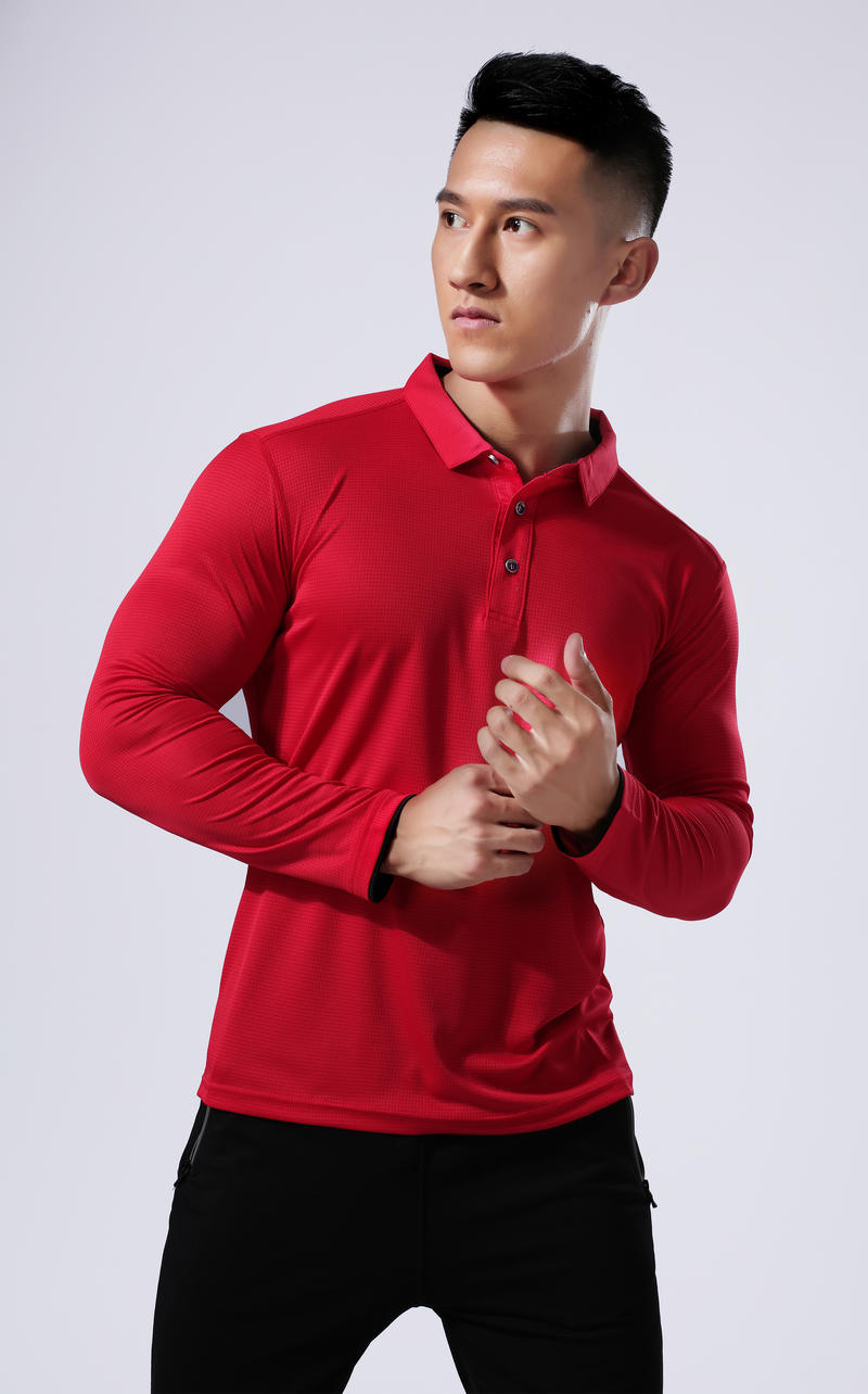 L2191 # Quick Drying Long Sleeved Polo Shirt Polo Long Sleeved Collar