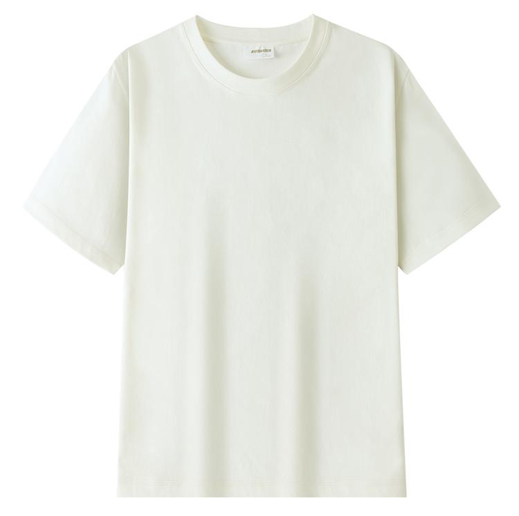 A5026-250g Double Yarn Combed Pure Cotton Half Sleeved T-shirt Short Sleeved Round Neck