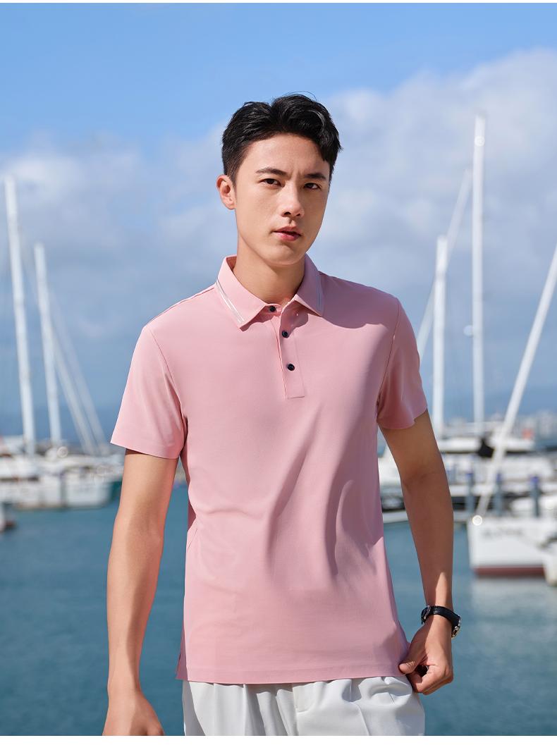 T71 Silk Brocade Second Level Collar, Double-sided Seamless Lapel, Polo Short Sleeved Lapel