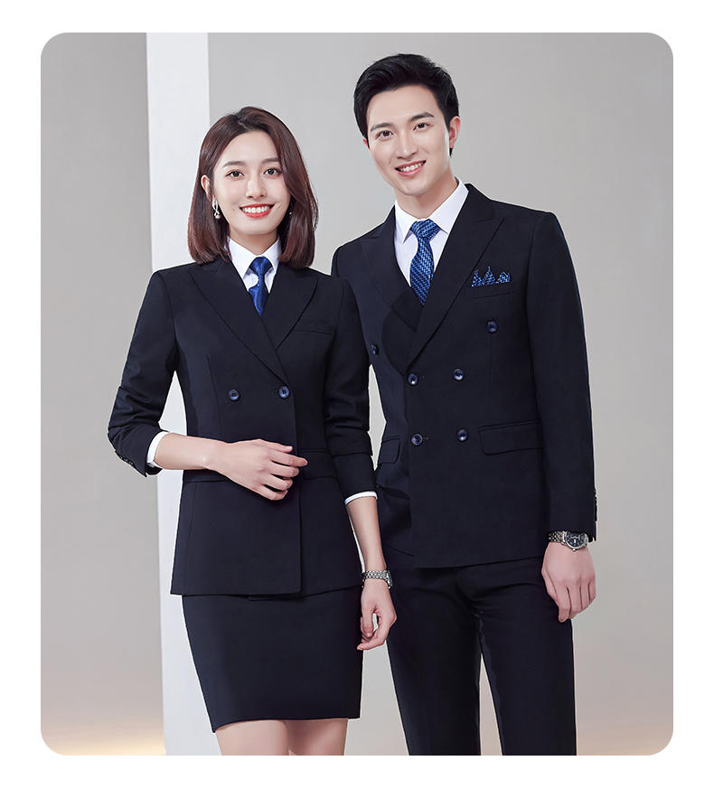 E-5 Style/thick Imitation Wool/double Breasted Suit (8 Colors - Out Of Stock, Customized Upon Order), Black Ample Suit Slim Fit Version