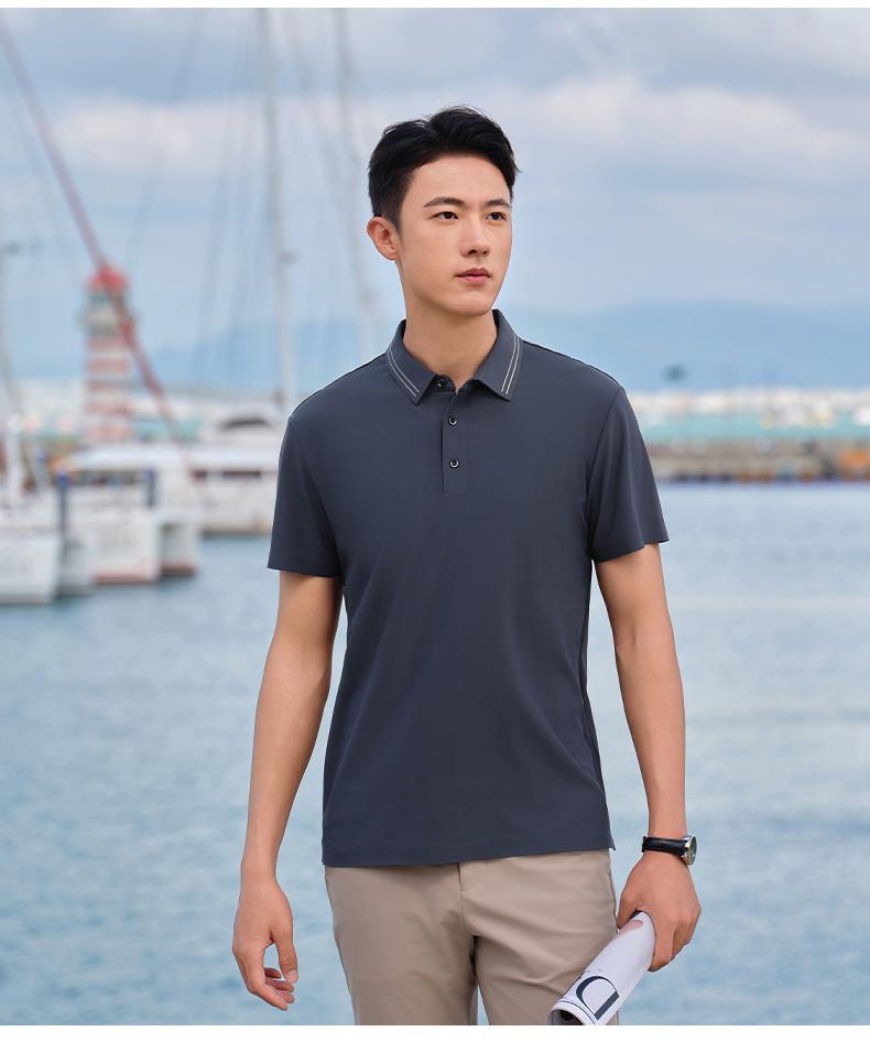 T71 Silk Brocade Second Level Collar, Double-sided Seamless Lapel, Polo Short Sleeved Lapel