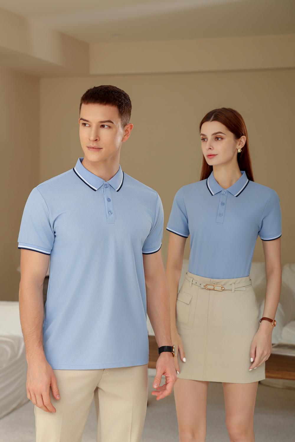 F6208-190 Intergram Color Collar Shake Hands Internet Famous Polo Short Sleeved Lapel