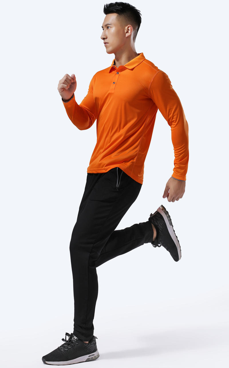 L2191 # Quick Drying Long Sleeved Polo Shirt Polo Long Sleeved Collar