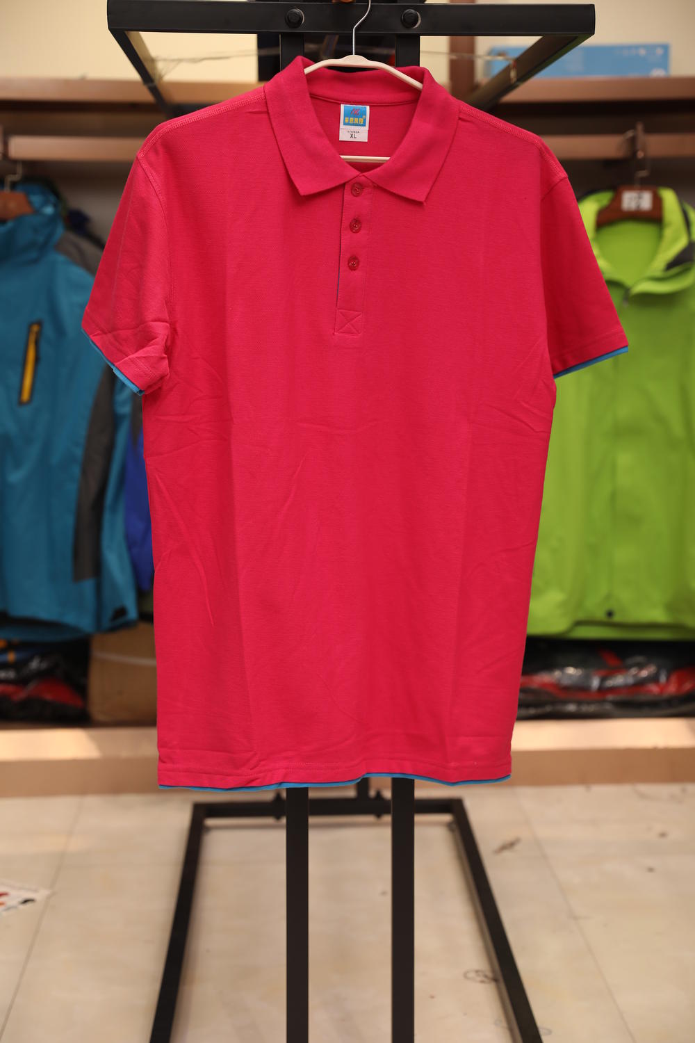 102TBG-A Thick Double Hem Polo Short Sleeve Collar