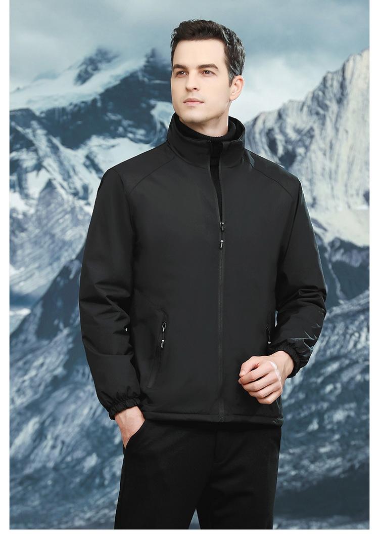 F8811 Single-layer Stand Up Collar With Plush Autumn And Winter Jacket, Thick Version