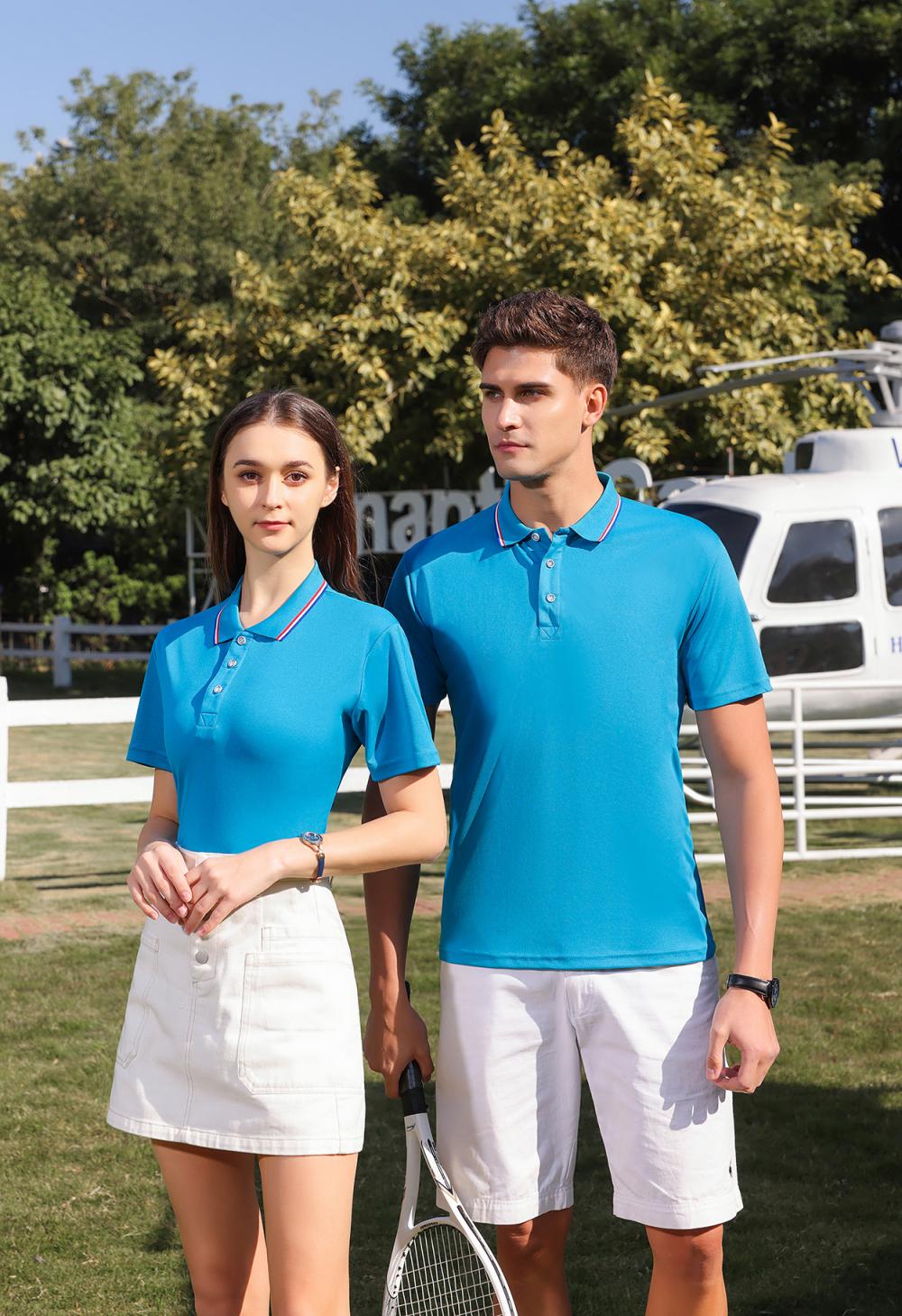 CX698 Double Loop Collar Polo Short Sleeve Collar