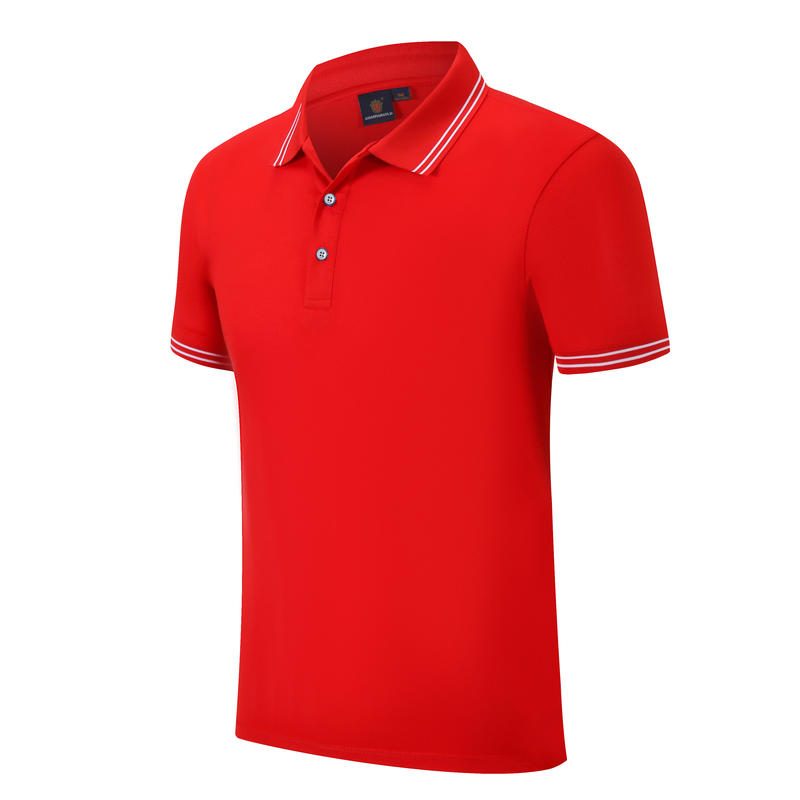 F191-180g Silk Cotton Intermediate Color Lapel Polo Short Sleeved Lapel