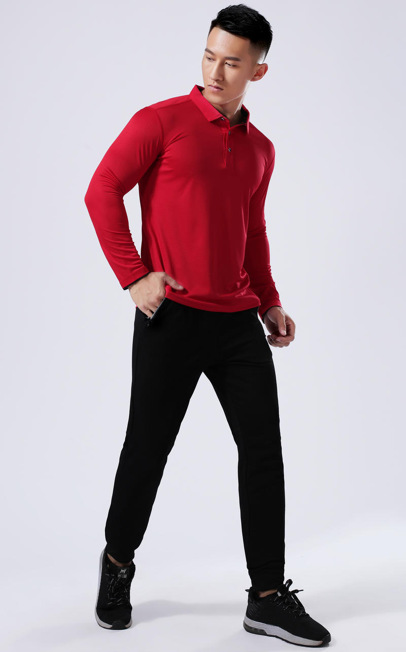 L2191 # Quick Drying Long Sleeved Polo Shirt Polo Long Sleeved Collar