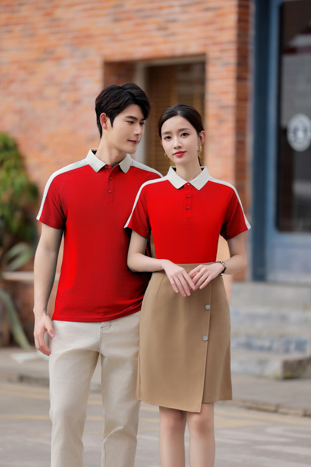 KF9255 # Fashion Polo Shirt Polo Short Sleeve Collar