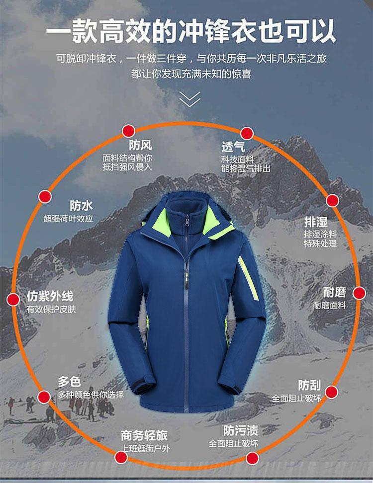 F9089 Heat Sealed Three In One Two-piece Set With Detachable Inner Liner, Windproof, Waterproof, And Warm. YKK Zipper Workwear With Customizable Logo