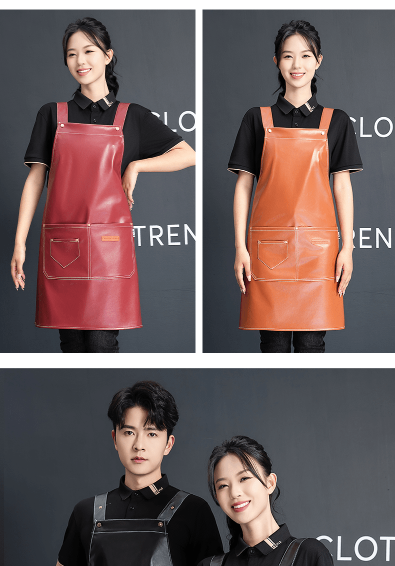 CX P07 # Adjustable H-Shoulder Strap Soft Leather Apron