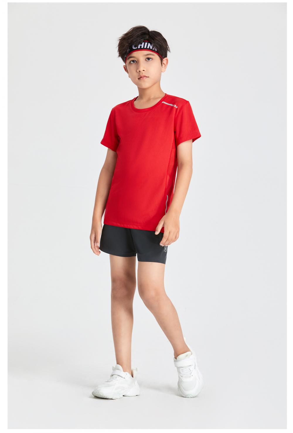 R307B # Round Neck Running T-shirt - Children's Short Sleeve Round Neck