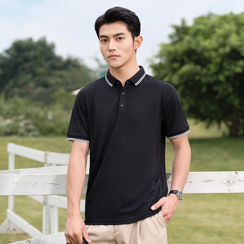 2302 Parallel Bar Lapel Polo Short Sleeved Lapel