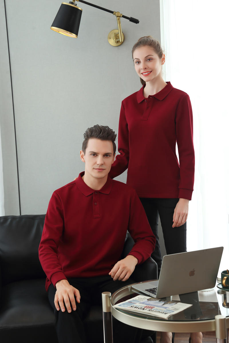 CX 613 # Cotton Super Soft Velvet Long Sleeve Polo