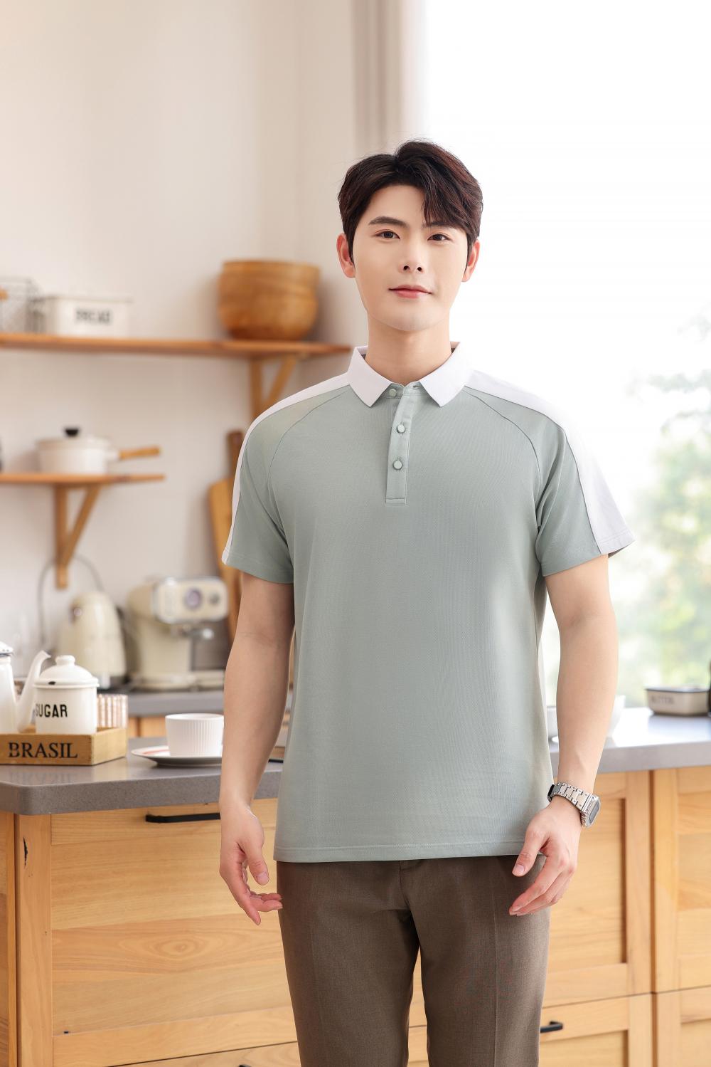 KF9255 # Fashion Polo Shirt Polo Short Sleeve Collar