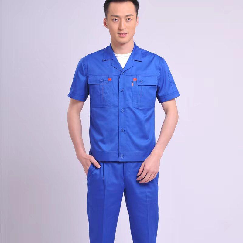 Summer Long Summer Short Same Style MYQJ713 Full Process Polyester Cotton Fine Twill TC65/35 6-color Spot+1 Workwear Short Sleeved Workwear