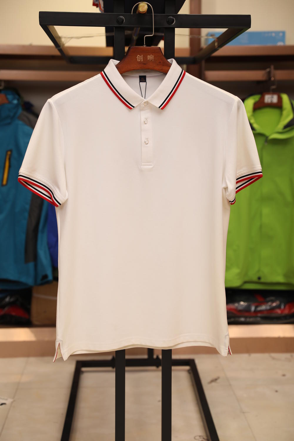 6016 Ice Cool Cotton Double Color Collar Polo Short Sleeve Collar