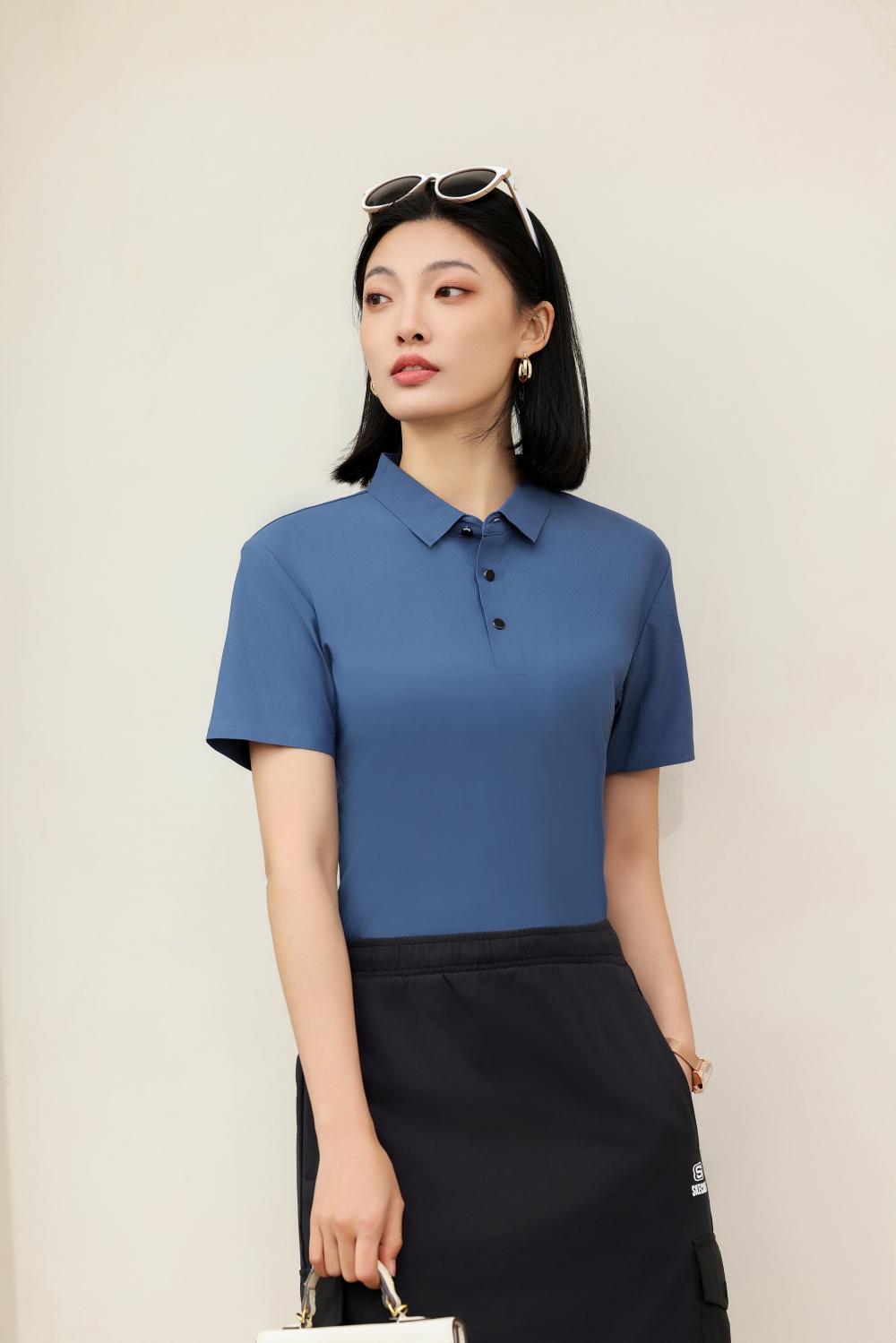 9108 Solonafei Seamless Collar Polo Short Sleeved Collar