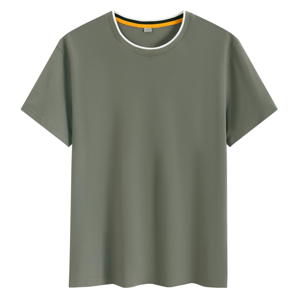 247 (Looking At Dongting Lake) Large Mesh Wide Version Round Neck T-shirt Short Sleeve Round Neck