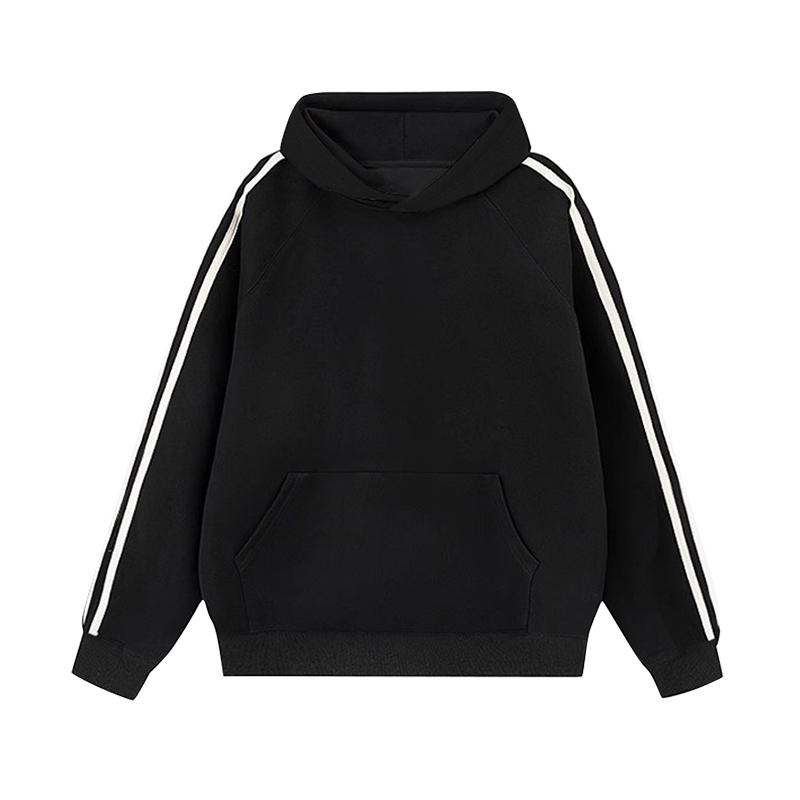 EP125-330g Food Wool Huamian Composite Milk Silk Trendy Brand Three Bar Striped Thin Hooded Sweatshirt Hooded Cover