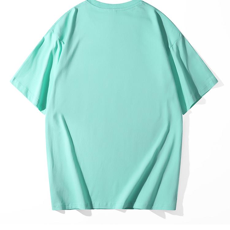 A5018-200g Off Shoulder Short Sleeved Round Neck Pure Cotton T-shirt