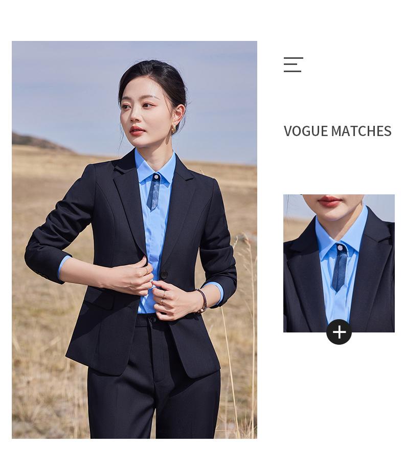 E198/Double Button Beadless Edge/Imitation Wool Thickened TR-460g Suit Set