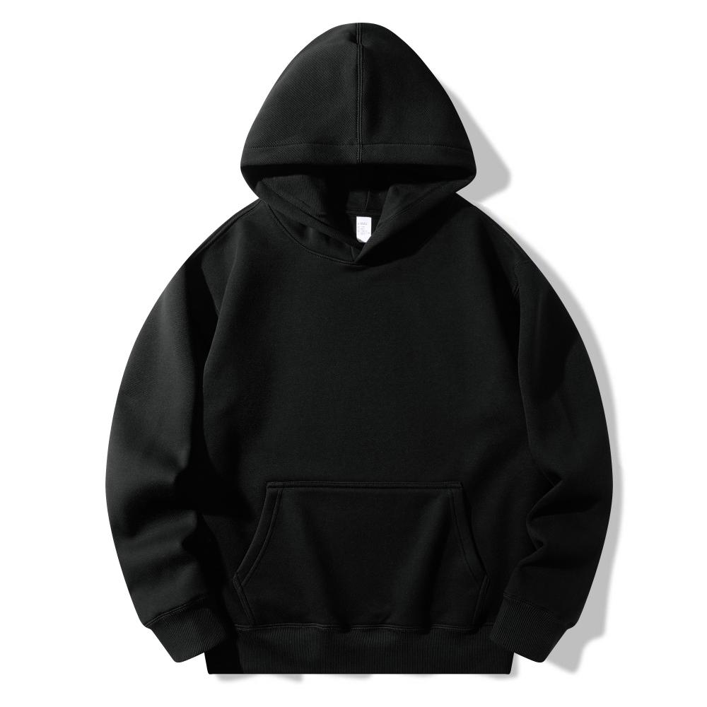 Composite Cotton Fleece Fleece Hoodie With Shoulder Down Design And Hooded Hood