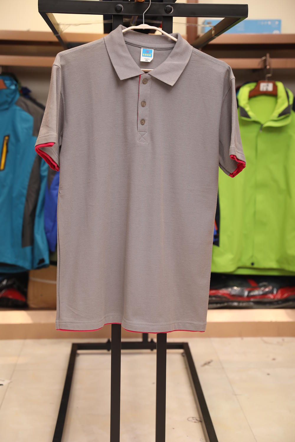 102TBG-A Thick Double Hem Polo Short Sleeve Collar