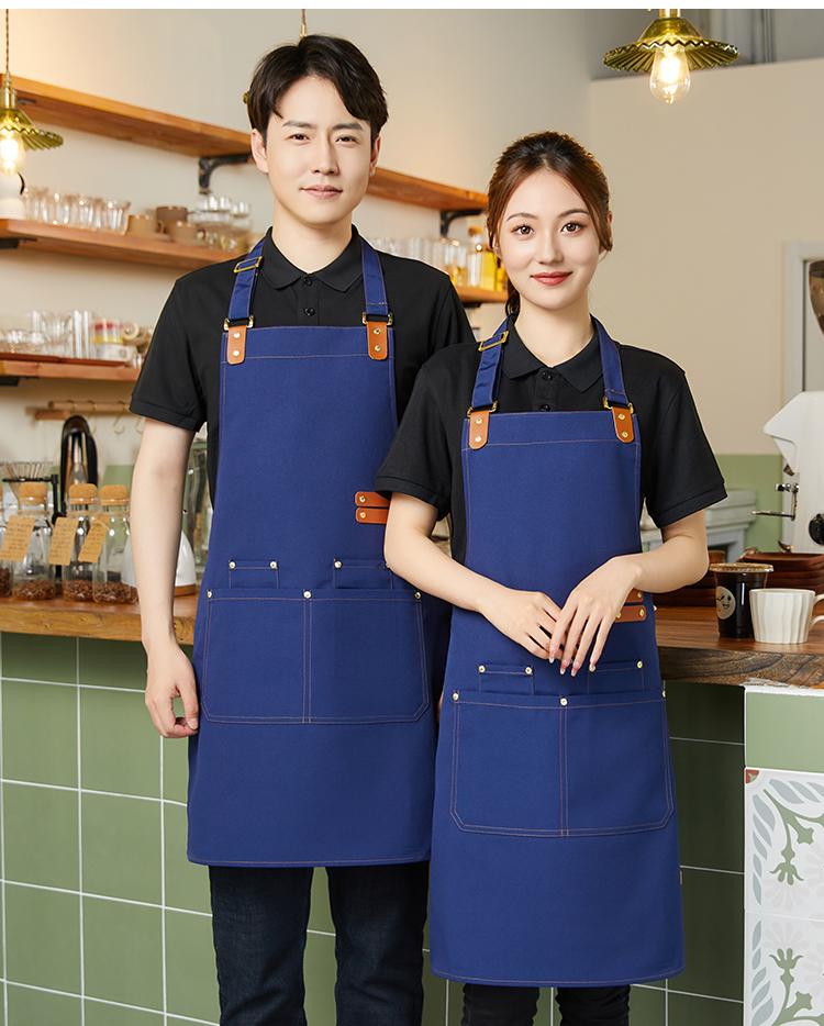 CX 010 # Hanging Neck Double Pocket Canvas Waterproof Apron