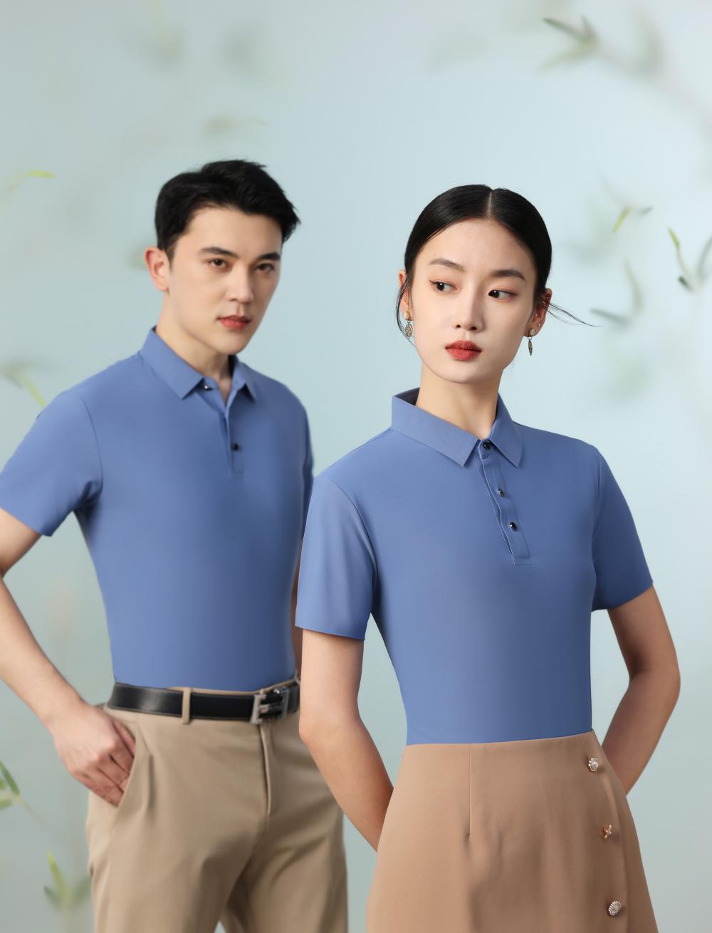 CX151 Seamless Lapel Polo Short Sleeved Lapel