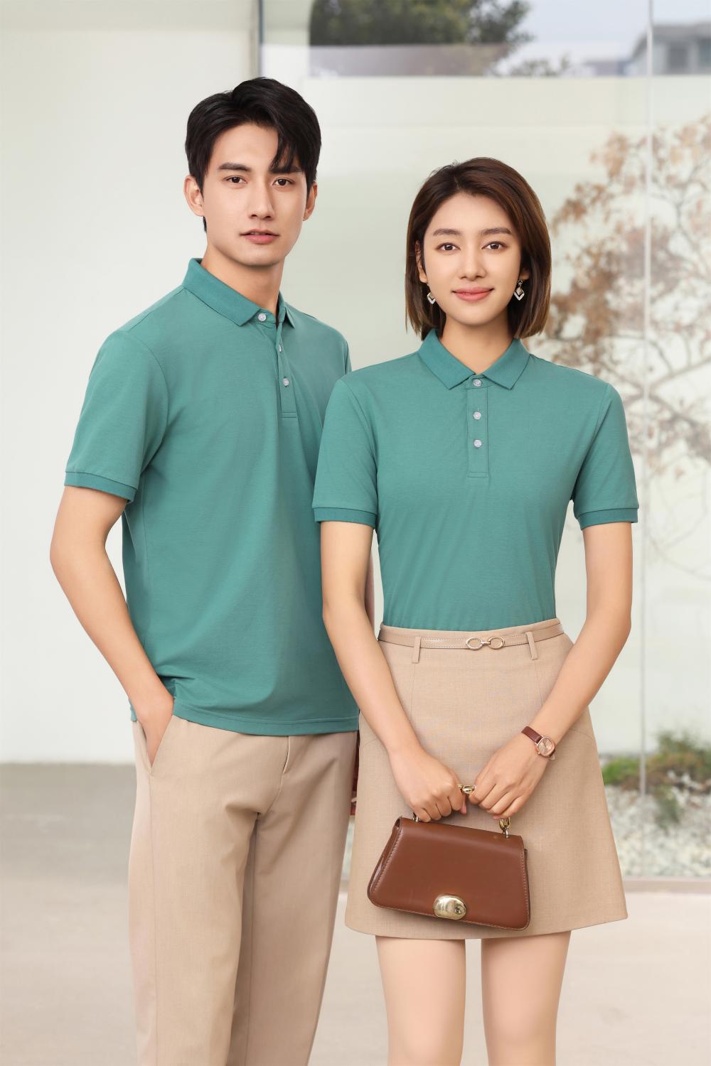 BT6699 Sorona Solid Color Lapel Polo Short Sleeved Lapel