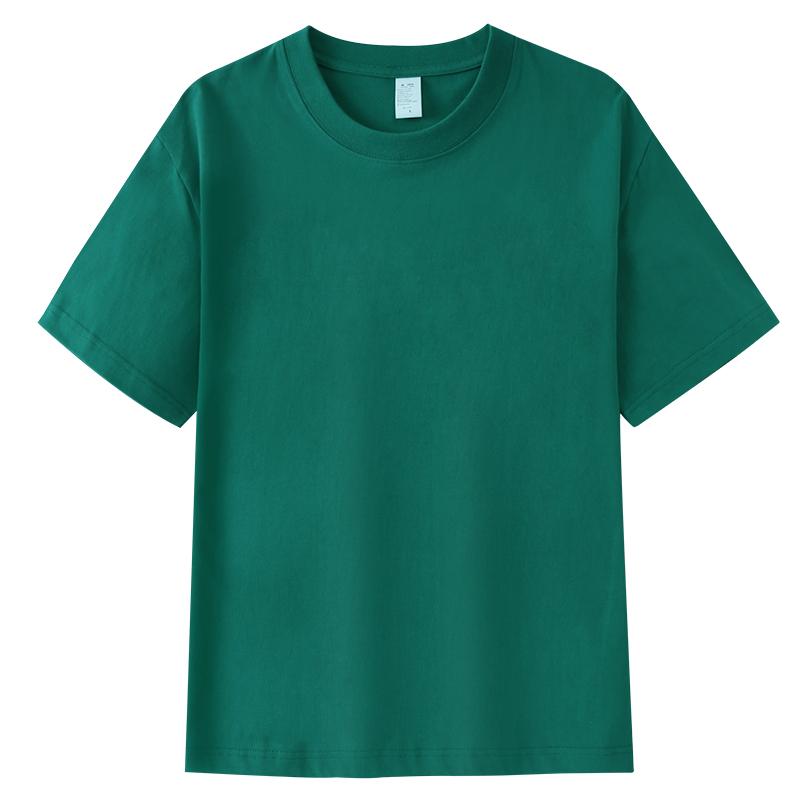 A5026-250g Double Yarn Combed Pure Cotton Half Sleeved T-shirt Short Sleeved Round Neck