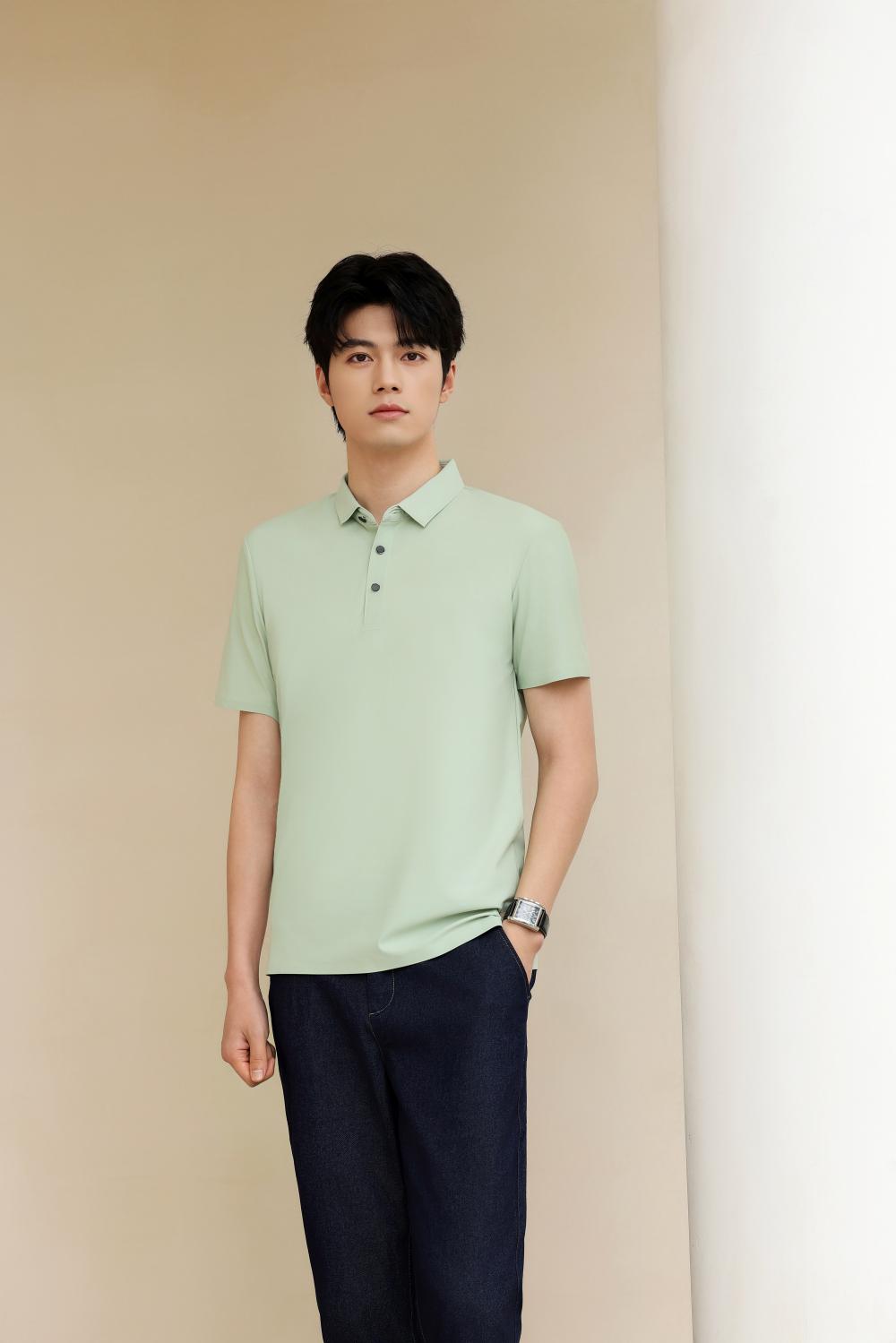 9108 Solonafei Seamless Collar Polo Short Sleeved Collar