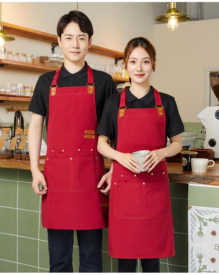 CX 010 # Hanging Neck Double Pocket Canvas Waterproof Apron