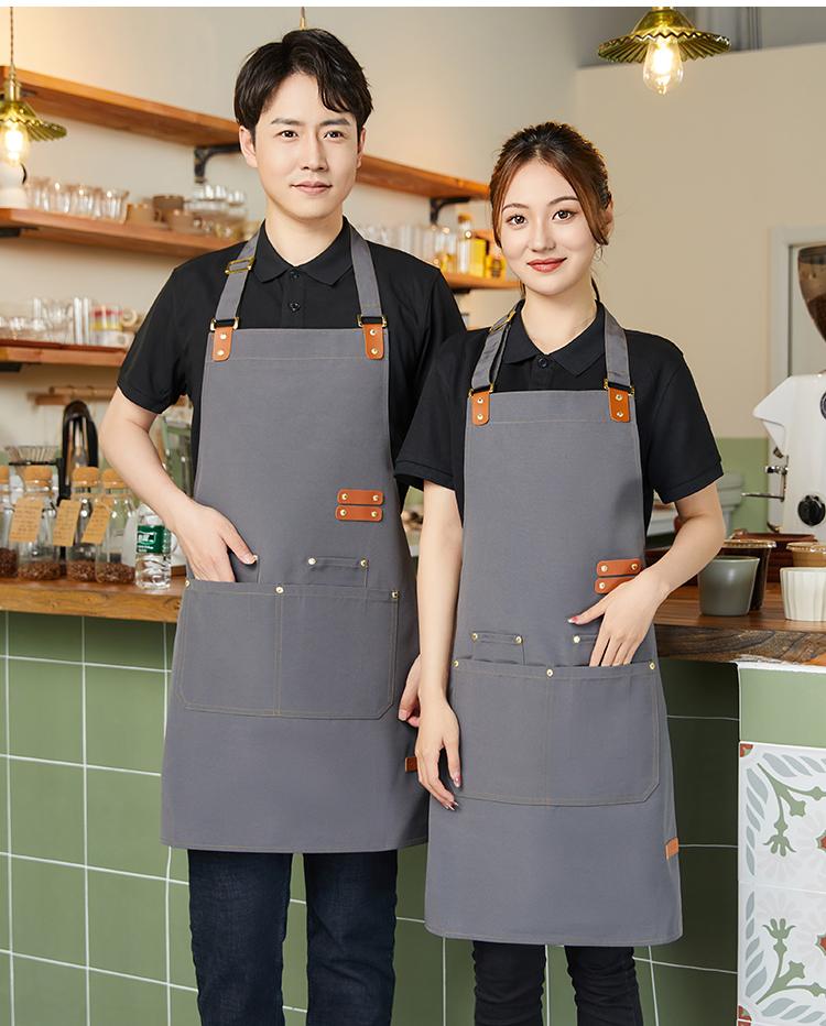 CX 010 # Hanging Neck Double Pocket Canvas Waterproof Apron