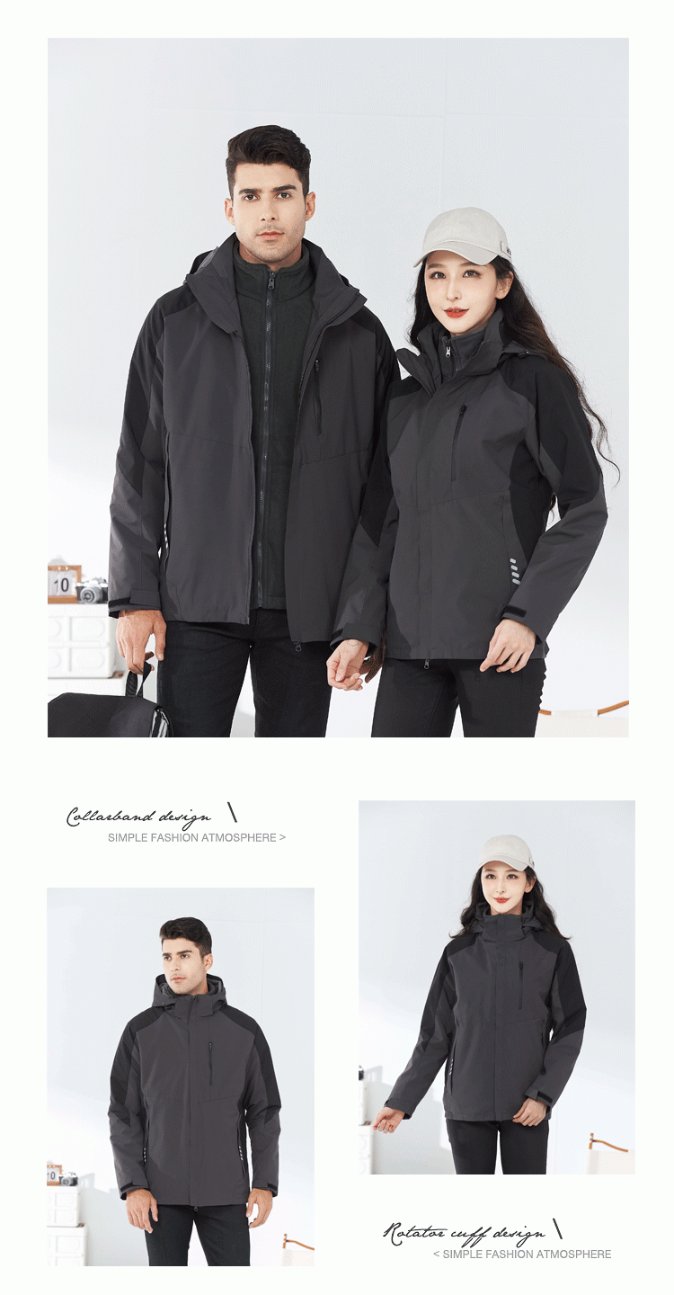 2188 Outdoor Assault Jackets For Men And Women, Three In One Detachable Two-piece Set, Autumn And Winter Warm Workwear Printed With Logo