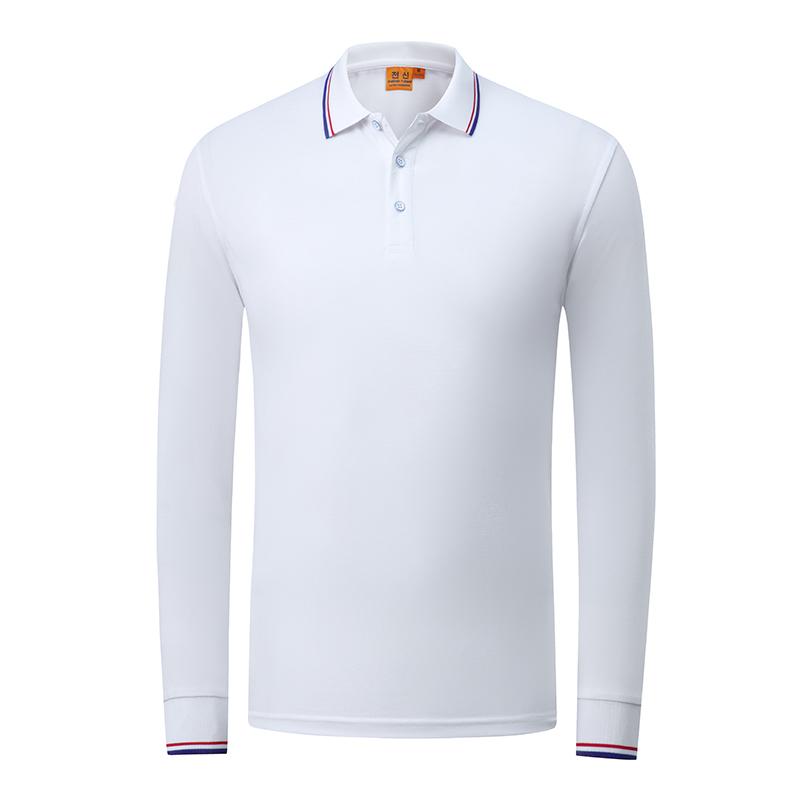 219 # 180g Silk Cotton Long Sleeved Polo Shirt (non Pilling) Polo For Men