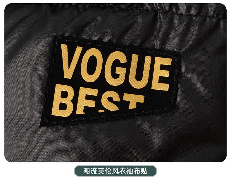 F3808 Fashion Black Gold Thick Cotton Jacket Single Layer