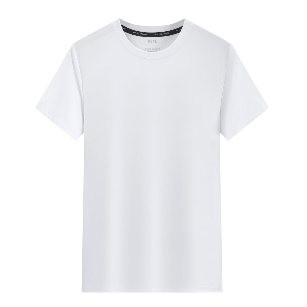 H813 Matte Plain Weave Round Neck T-shirt Short Sleeved Round Neck