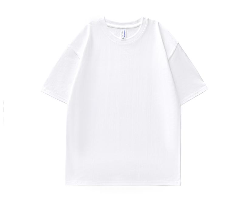 A5014-260g Off Shoulder Short Sleeved Round Neck Pure Cotton T-shirt