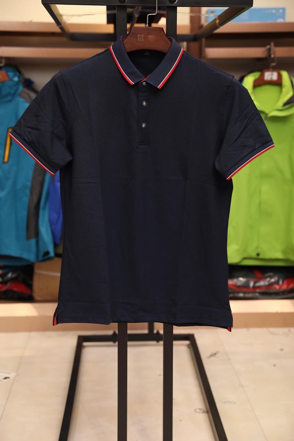 402 Golf Bead Collar Men's Polo Short Sleeve Collar